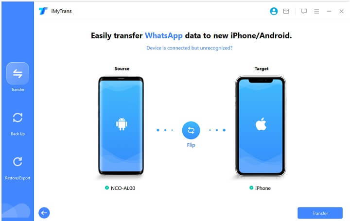 choose transfer whatsapp between devices