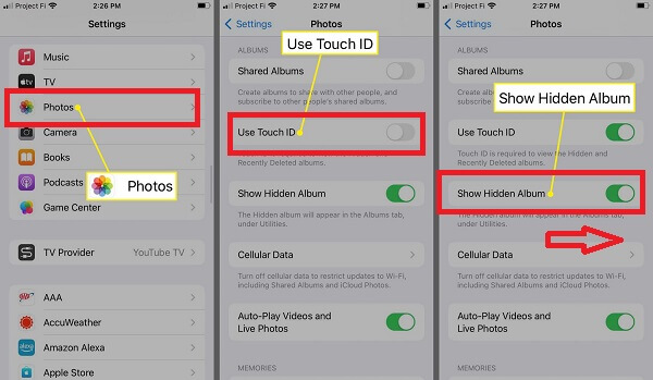 find hidden photos on iPhone