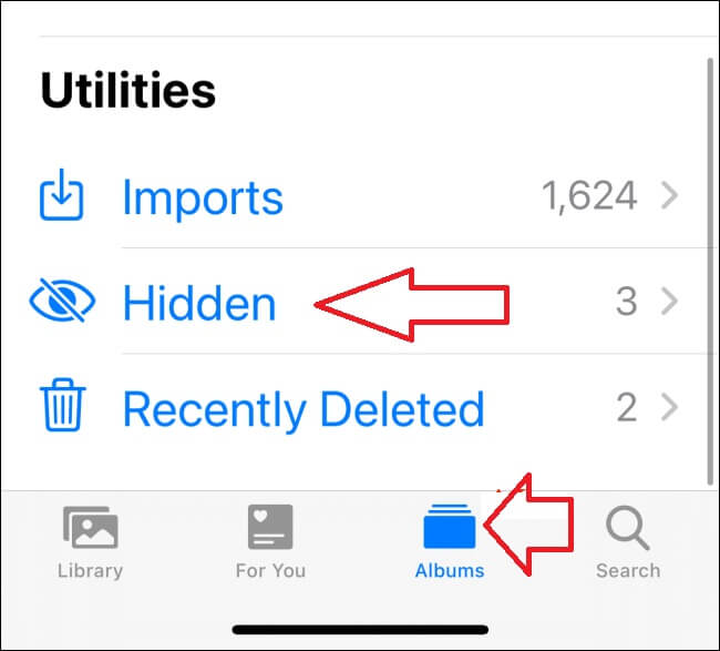 find hidden photos on iPhone