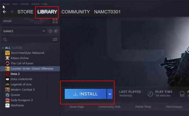 install geometry dash in steam library