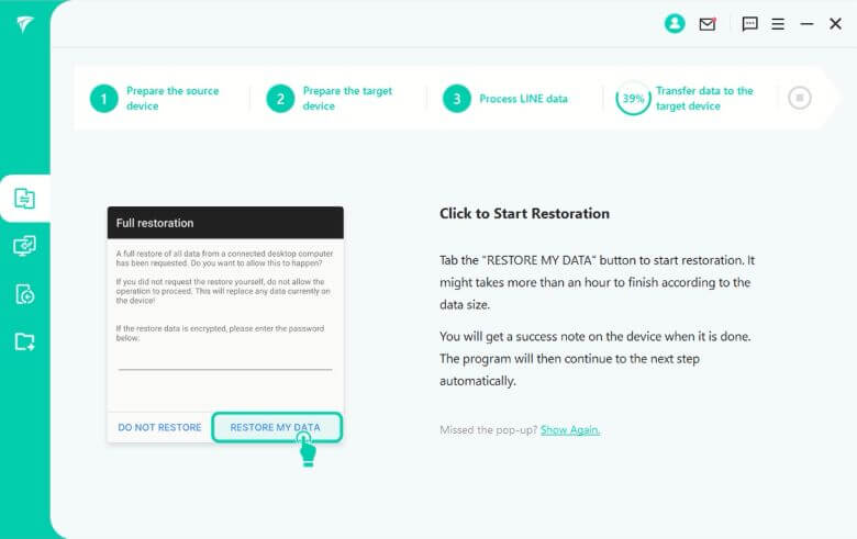 restore line app data