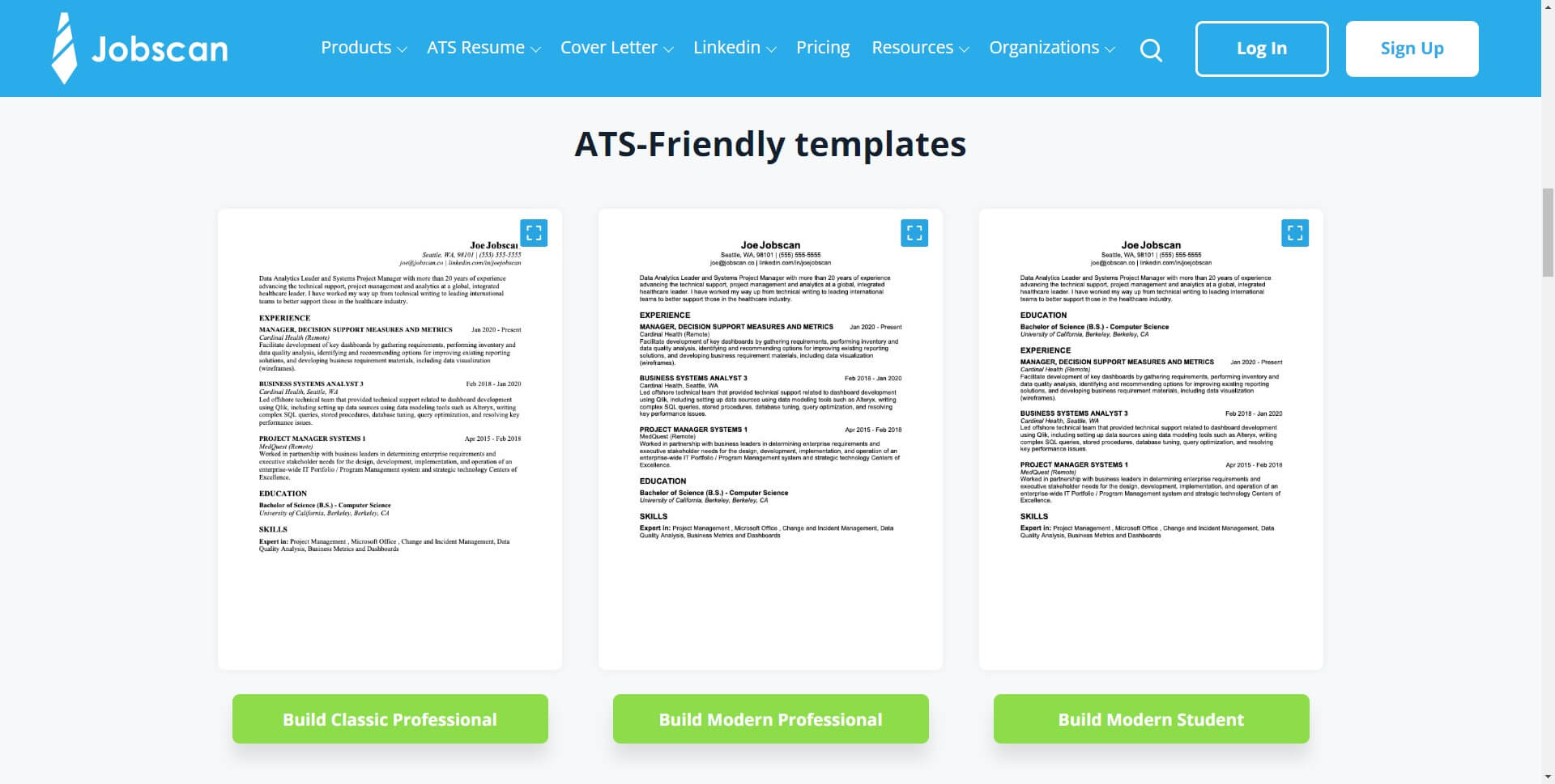Jobscans Resume Builder
