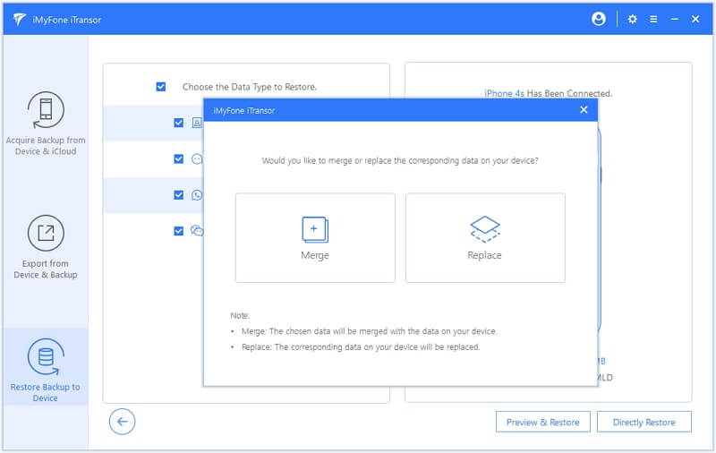 merge or replace data