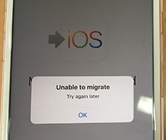 move to ios unable to migrate