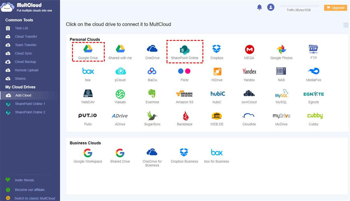 multcloud add a cloud