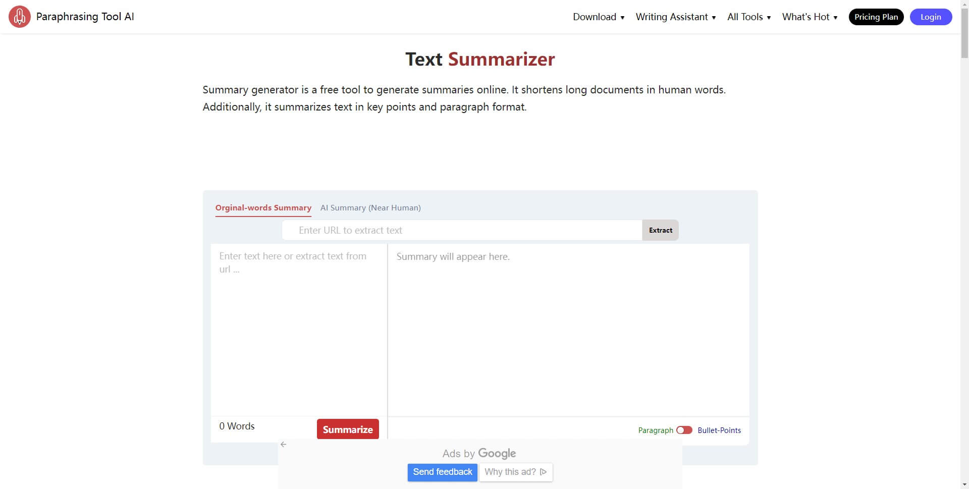 paraphrasingtool ai pdf summarizer