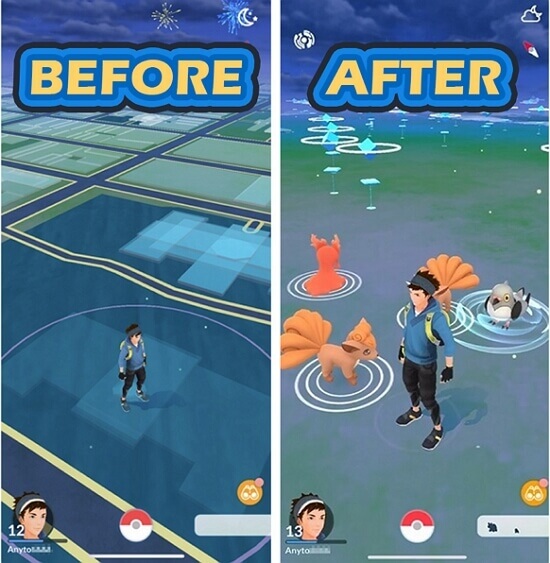 location in Pokemon go changed