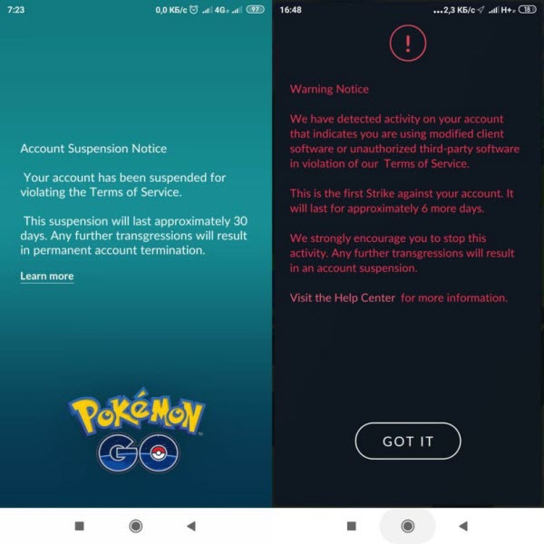 pokemon go warning