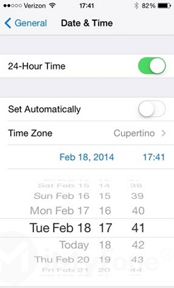 change the date on iphone