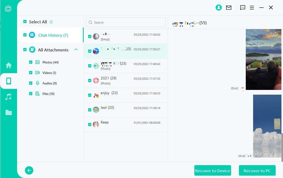 preview recoverable line data on D-Back 