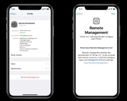 check device management on settings to remove remote management on iphone/ipad