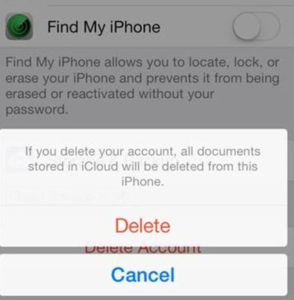 sign out of icloud without password via settings step 5