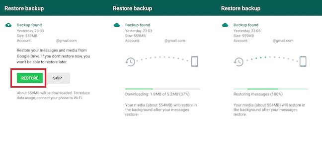 restore google drive backup