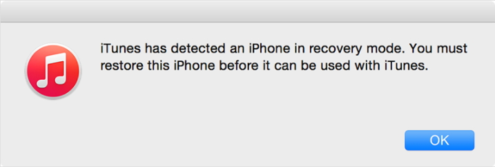 iphone in DFU mode detected by iTunes