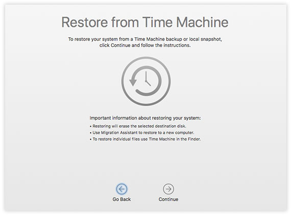 restore time machine backups