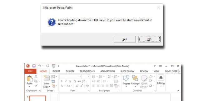 run powerpoint in safe mode