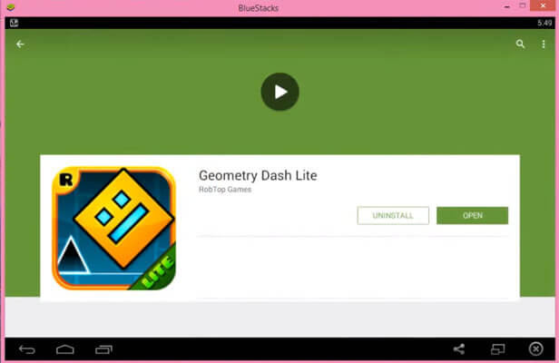 search geometry dash on bluestacks