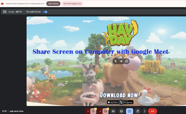 share screen on computer google meet