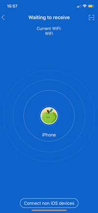 receive button screen in ShareIt of iPhone