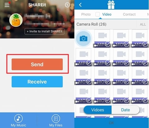 shareit transfer videos from android to iphone