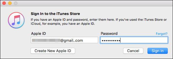 sign in iTunes