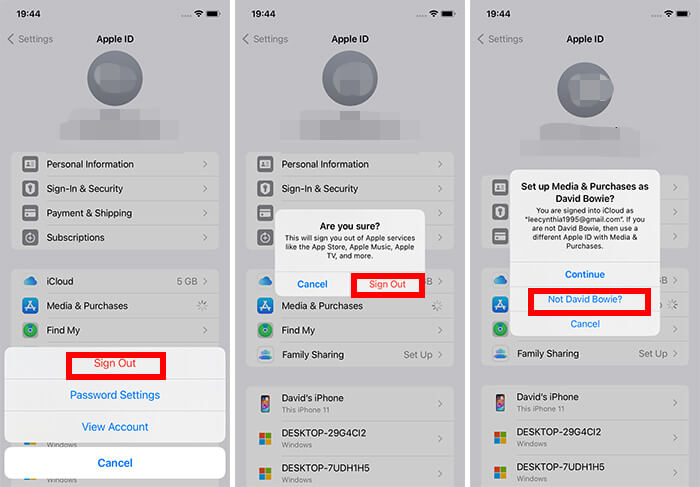 how to fix wrong apple id on app store via sin out wrong apple id