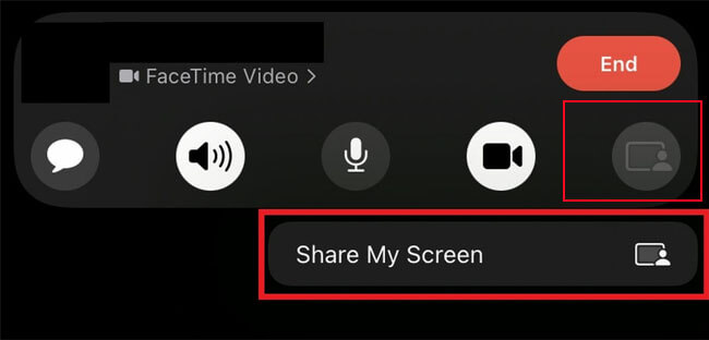 tap facetime screen share icon