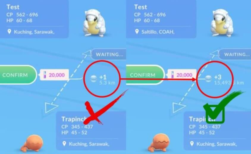 pokemon go trading distance