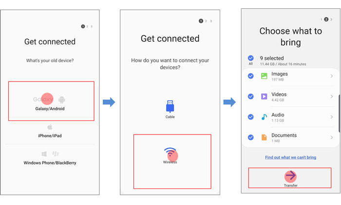 steps to use Samsung Smart Switch