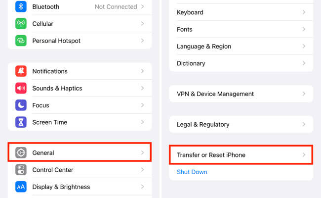 transfer or reset iphone