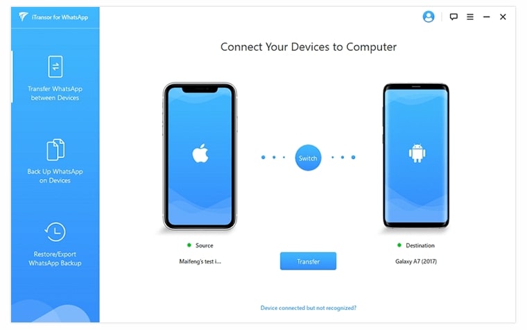 transfer WhatsApp between iPhone and Android