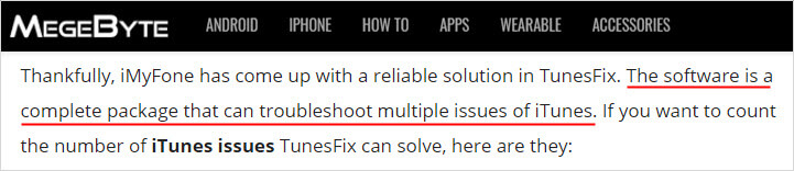 iMyFone TunesFix review