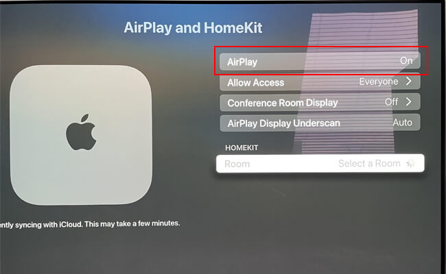 turn off airplay on apple tv