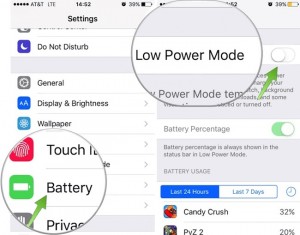 turn off low power mode