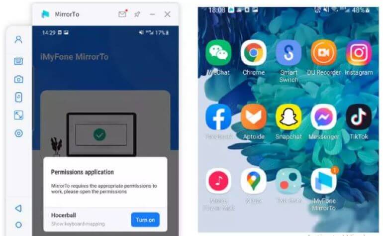 turn on permission application on mirroto