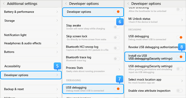 turn on usb debugging on xiaomi running miui 6-10 step 2