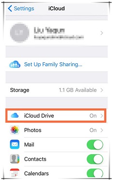 Make sure that the iCloud drive is ON