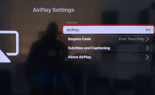 turn samsung tv airplay off