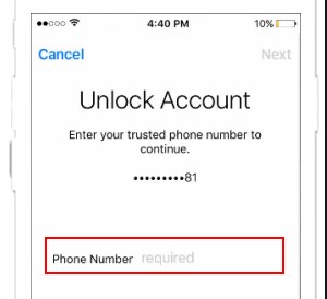 unlock apple id without phone number