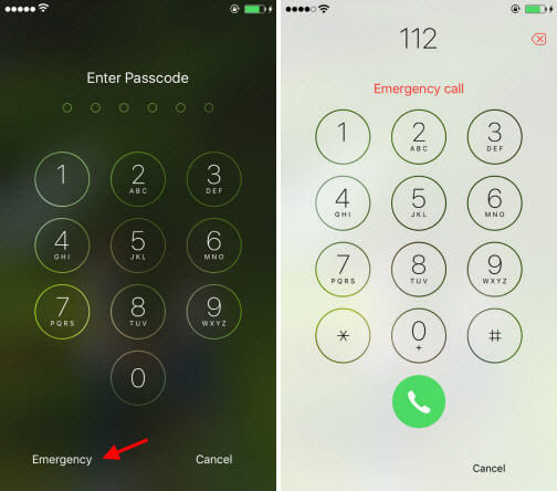 how to unlock iphone with emergency call screen