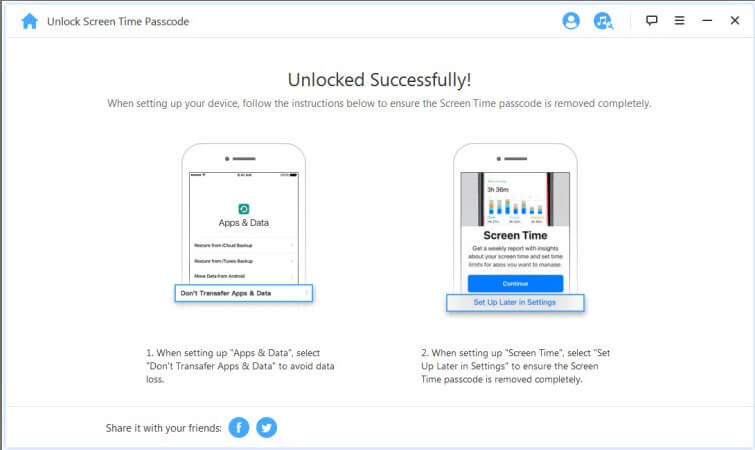 remove screen time passcode successfully