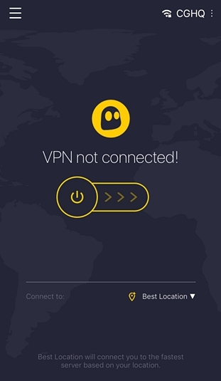 tap power button to connect the vpn