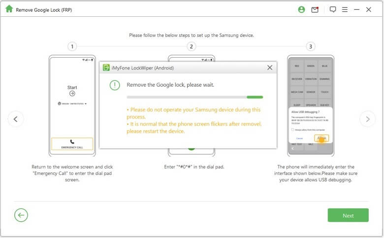 wait for removing google lock