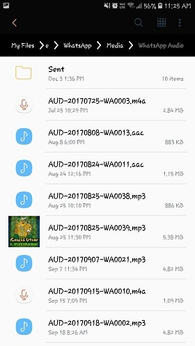 whatsapp audio folder