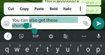 whatsapp shortcut text tricks