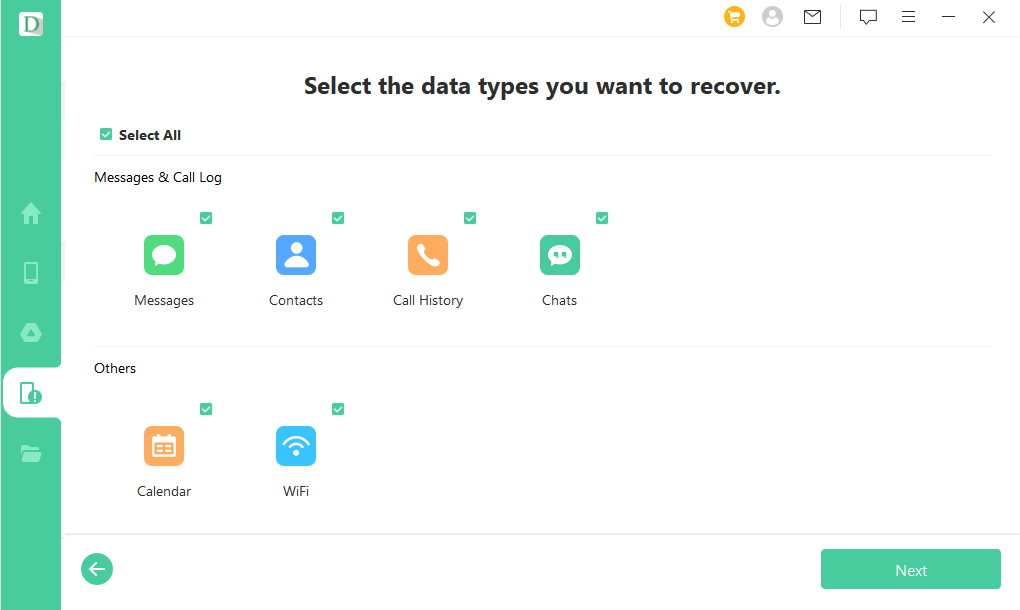 choose types of file to recover