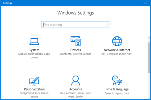 Adjust Windows setting 