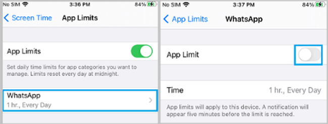 check iPhone Screen Time restrictions