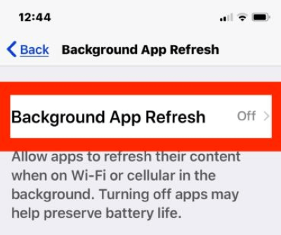 turn off background app refresh