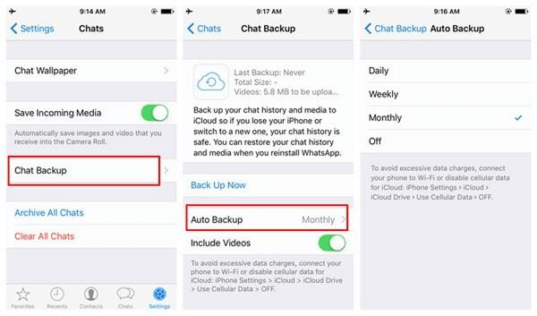 backup whatsapp on iphone